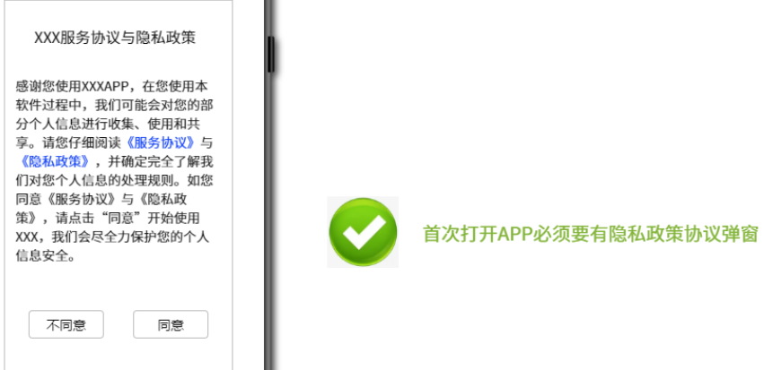首次打开APP必须要有隐私政策协议弹窗 首次打开APP必须要有隐私政策协议弹窗