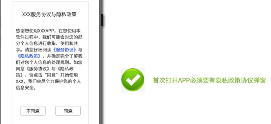 首次打开APP必须要有隐私政策协议弹窗 首次打开APP必须要有隐私政策协议弹窗